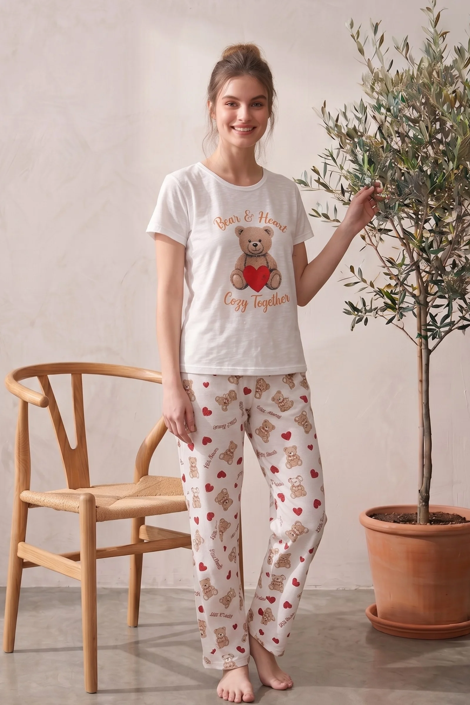 Likralı Desenli Kısa Kollu Yazlık Rahat ve Esnek Pijama Takımı, Bej, 3XL Likralı Desenli Kısa Kollu Yazlık Rahat ve Esnek Pijama Takımı, Bej, 3XL Fiyatı, Yorumları ve Özellikleri