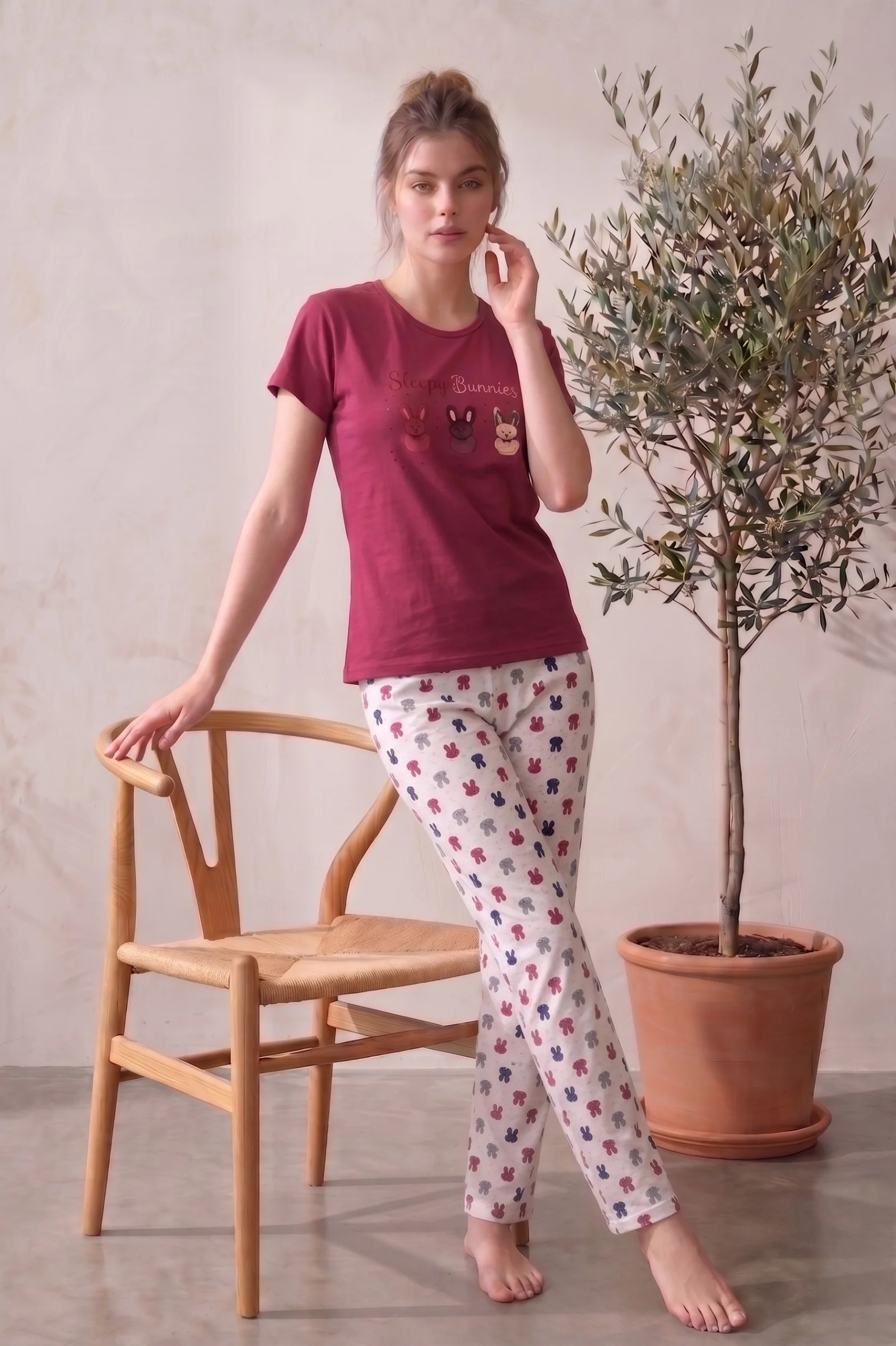 Likralı Desenli Kısa Kollu Yazlık Rahat ve Esnek Pijama Takımı, Vişne, 2XL Likralı Desenli Kısa Kollu Yazlık Rahat ve Esnek Pijama Takımı, Vişne, 2XL Fiyatı, Yorumları ve Özellikleri