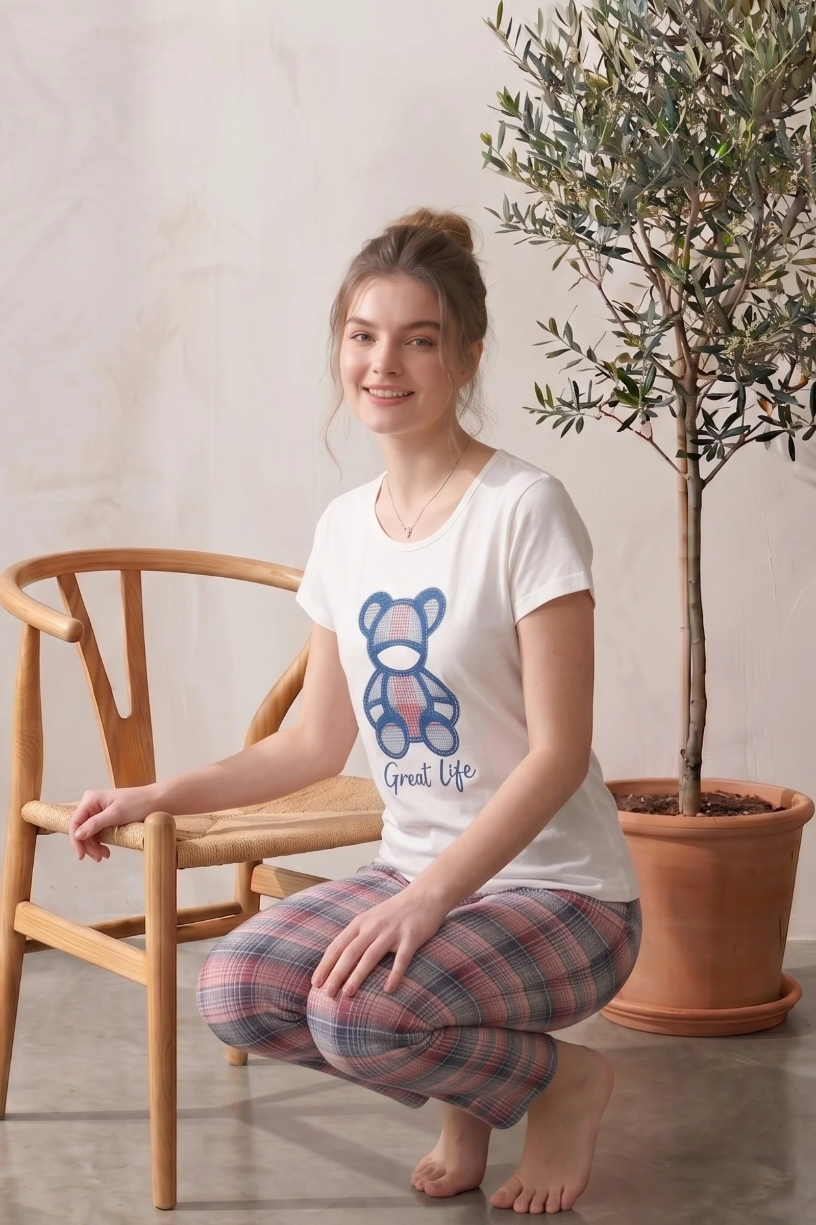 Likralı Desenli Kısa Kollu Yazlık Rahat ve Esnek Pijama Takımı, Lacivert, 3XL Fiyatı, Yorumları ve Özellikleri