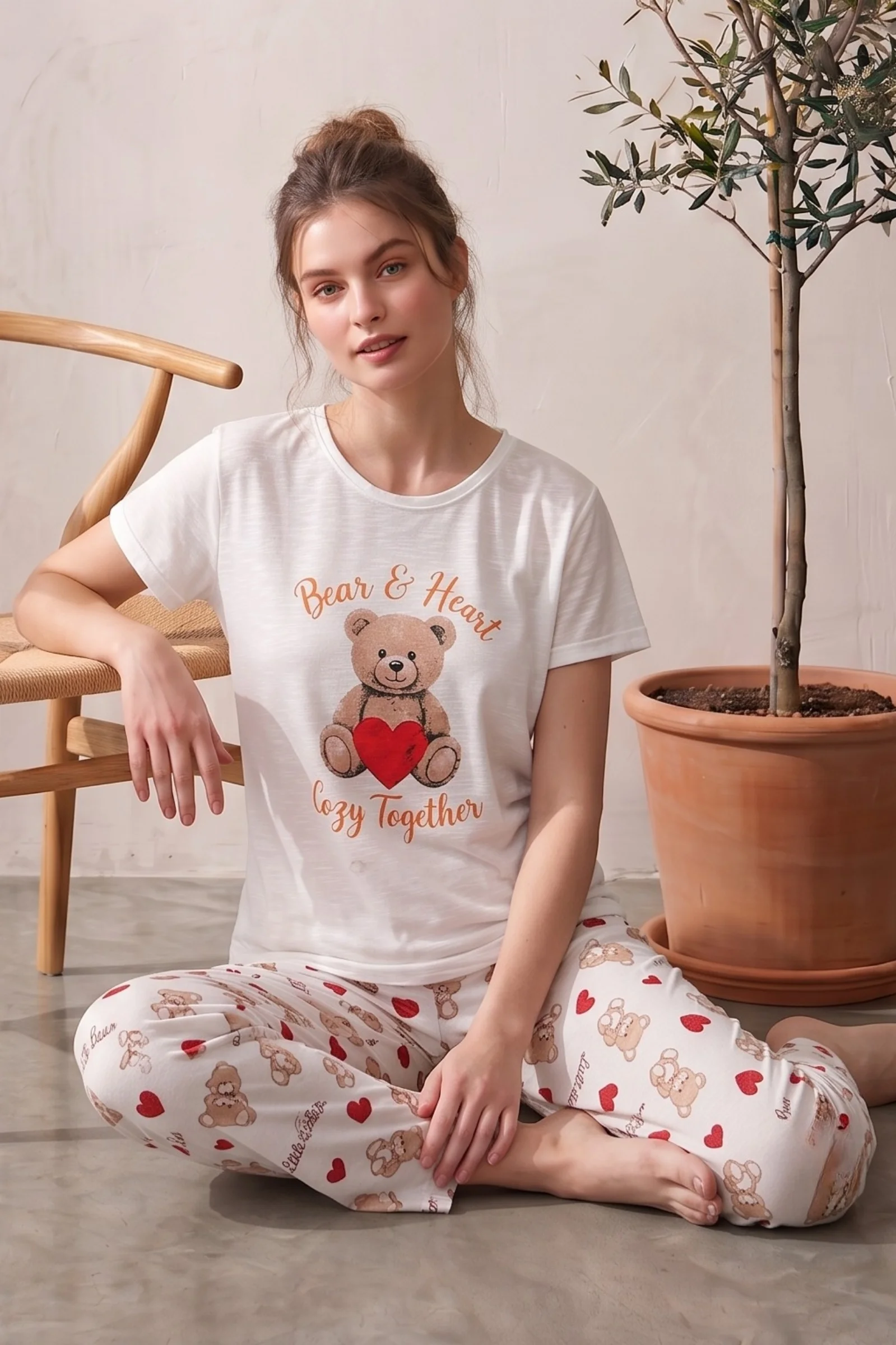Likralı Desenli Kısa Kollu Yazlık Rahat ve Esnek Pijama Takımı, Bej, 3XL Likralı Desenli Kısa Kollu Yazlık Rahat ve Esnek Pijama Takımı, Bej, 3XL Fiyatı, Yorumları ve Özellikleri