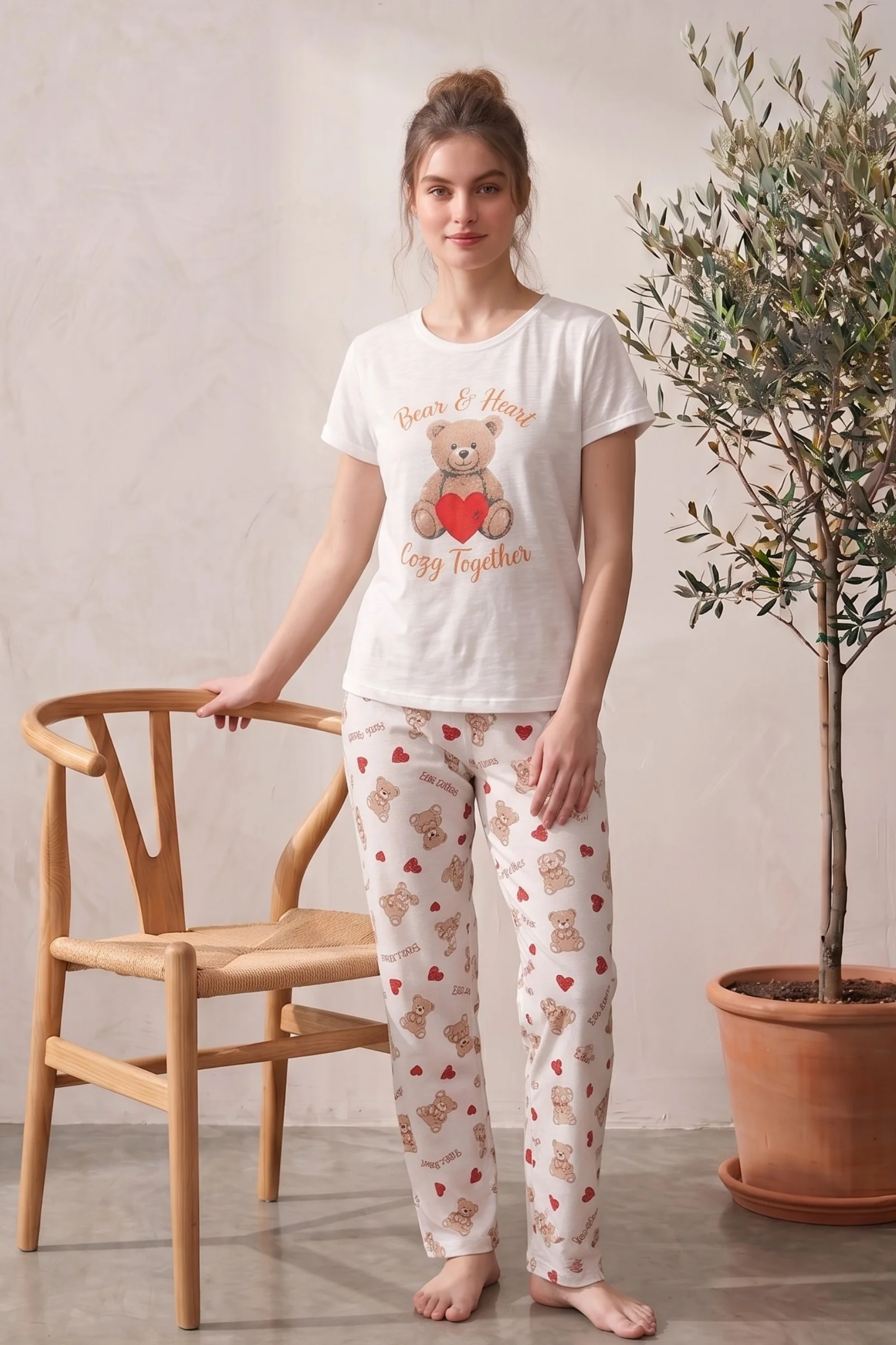 Likralı Desenli Kısa Kollu Yazlık Rahat ve Esnek Pijama Takımı, Bej, 3XL Likralı Desenli Kısa Kollu Yazlık Rahat ve Esnek Pijama Takımı, Bej, 3XL Fiyatı, Yorumları ve Özellikleri