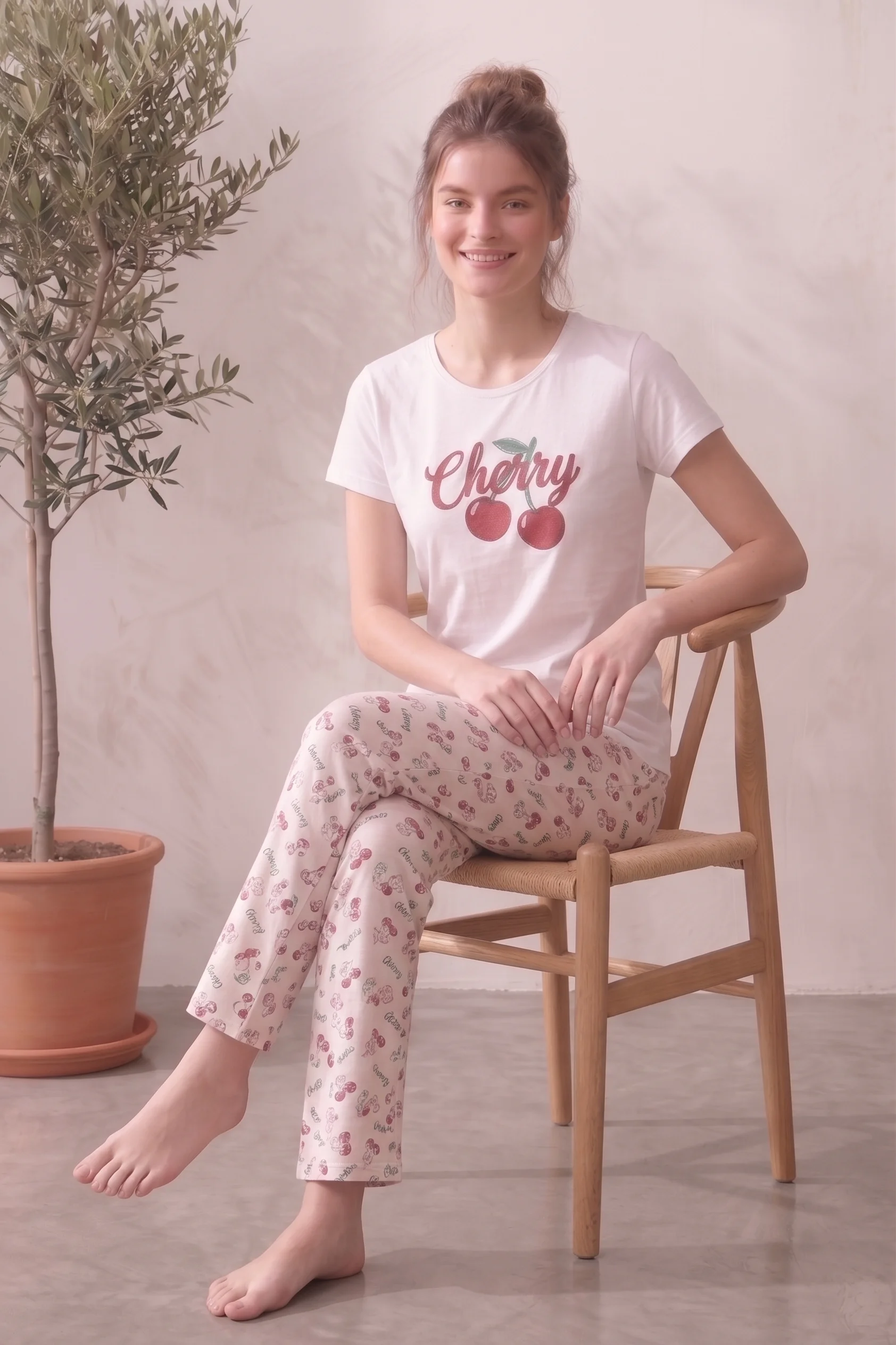 Likralı Desenli Kısa Kollu Yazlık Rahat ve Esnek Pijama Takımı, Beyaz, 3XL Fiyatı, Yorumları ve Özellikleri