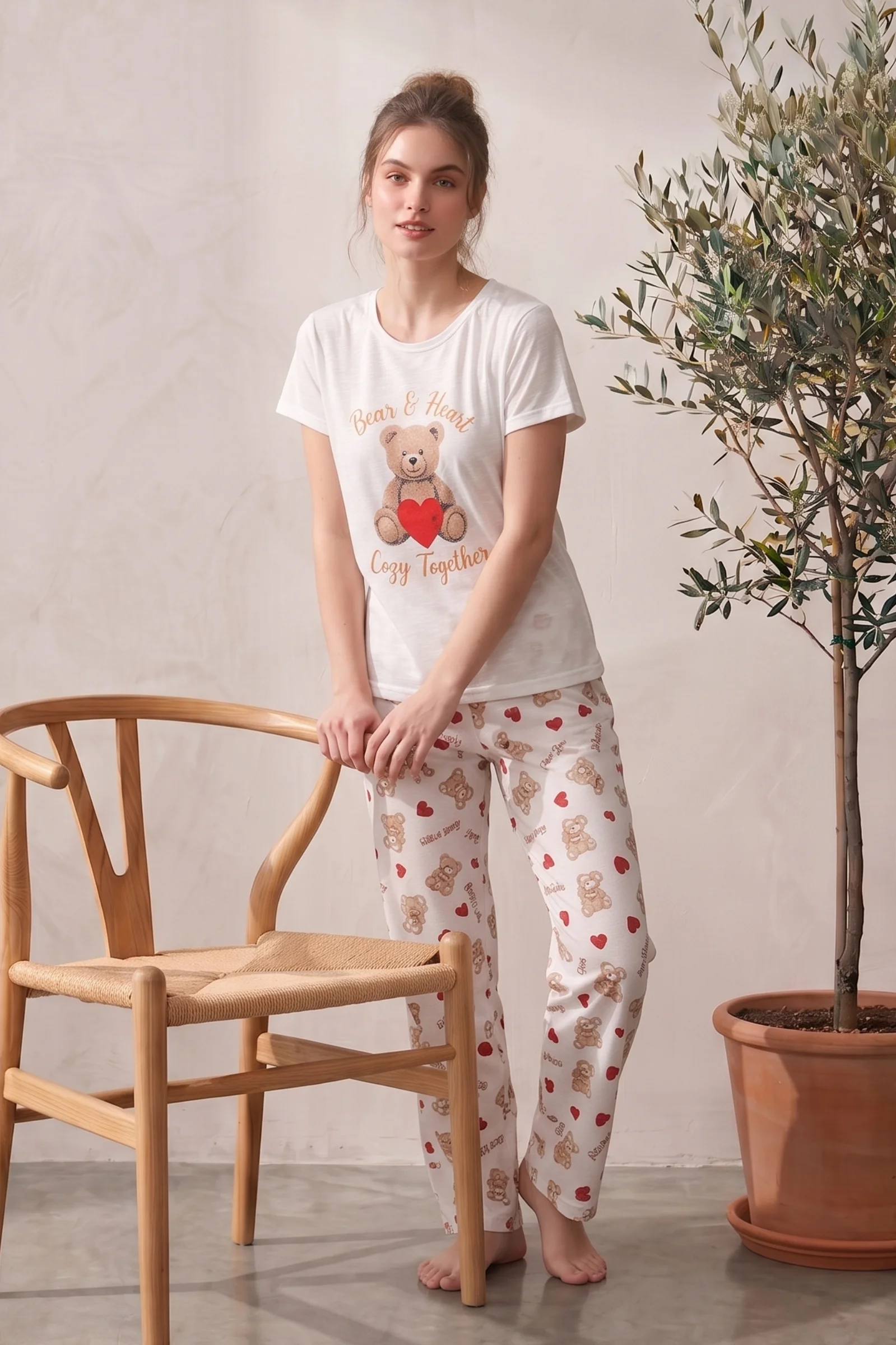 Likralı Desenli Kısa Kollu Yazlık Rahat ve Esnek Pijama Takımı, Bej, 3XL Likralı Desenli Kısa Kollu Yazlık Rahat ve Esnek Pijama Takımı, Bej, 3XL Fiyatı, Yorumları ve Özellikleri