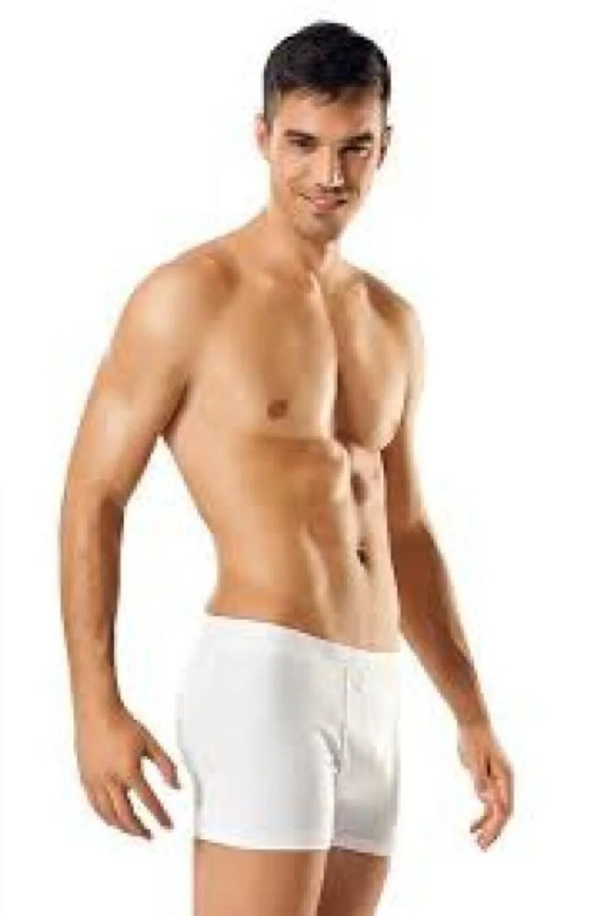 Likralı Elestan Beyaz 3'lü Paket Boxer