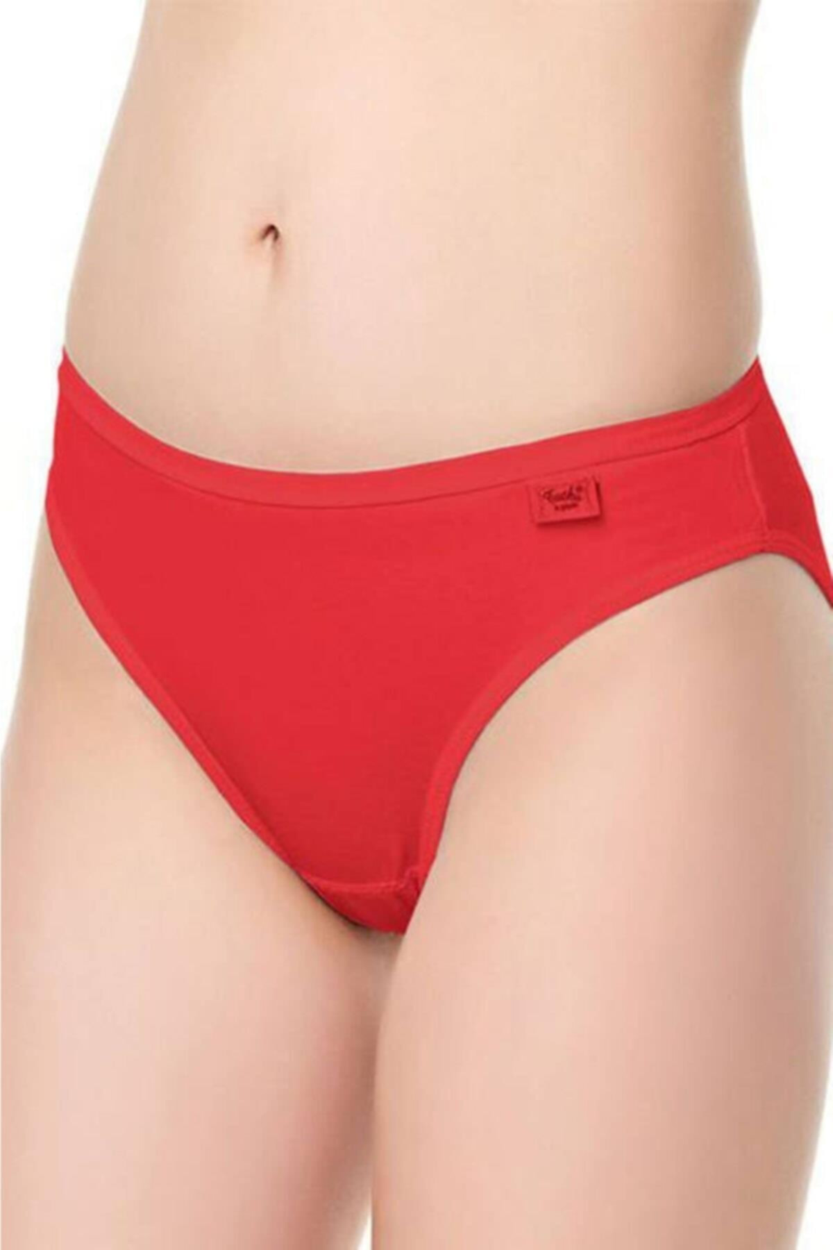 Likralı Esnek Kadın Düz Bikini Külot 12'li