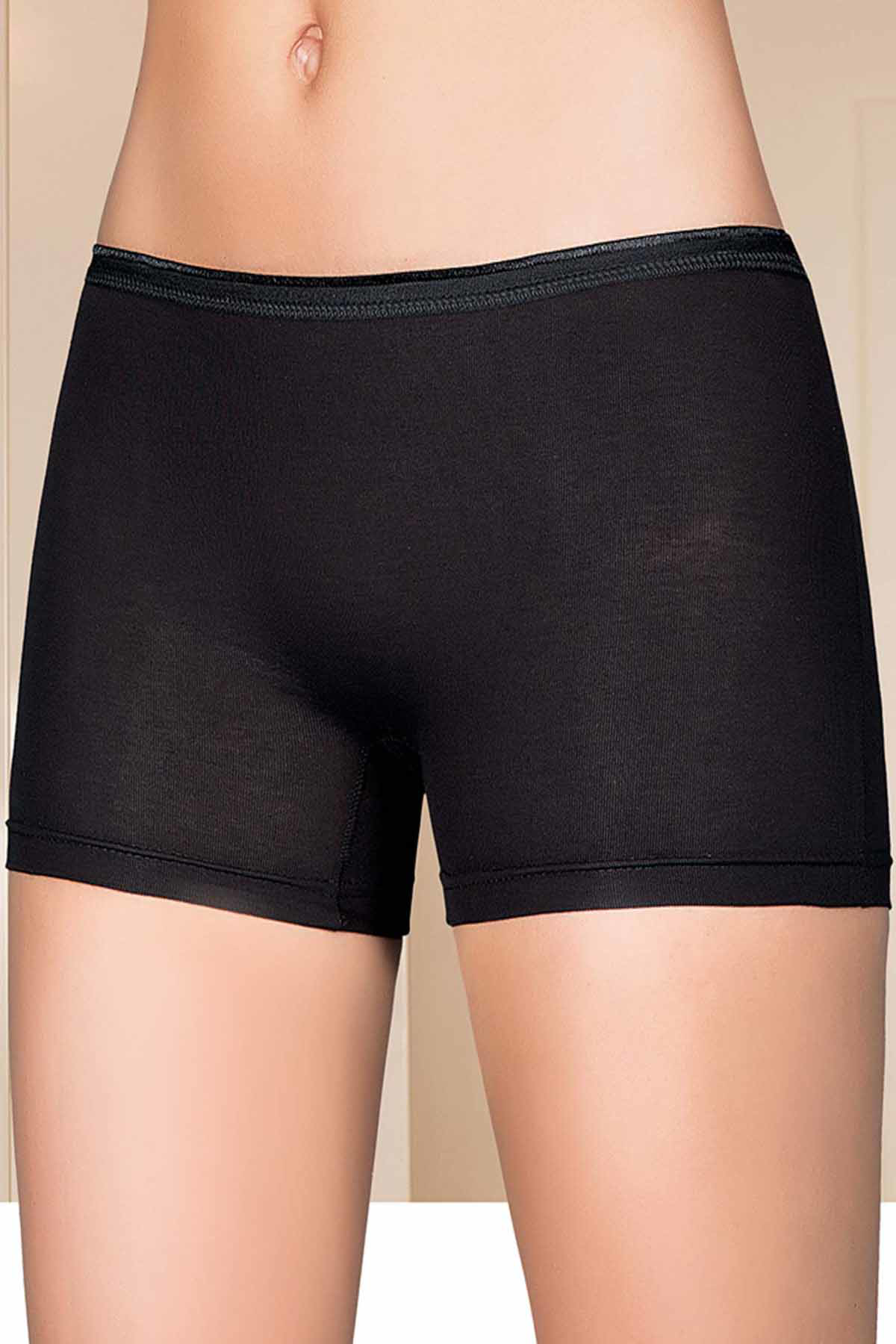 Just Cheap Store Likrali Kadin Boxer Siyah 2101B