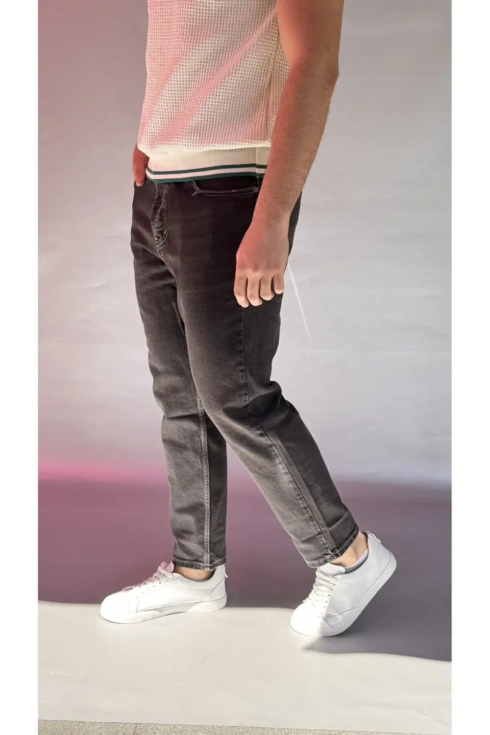 Likralı Koyu Kahve Boyfriend Pantolon