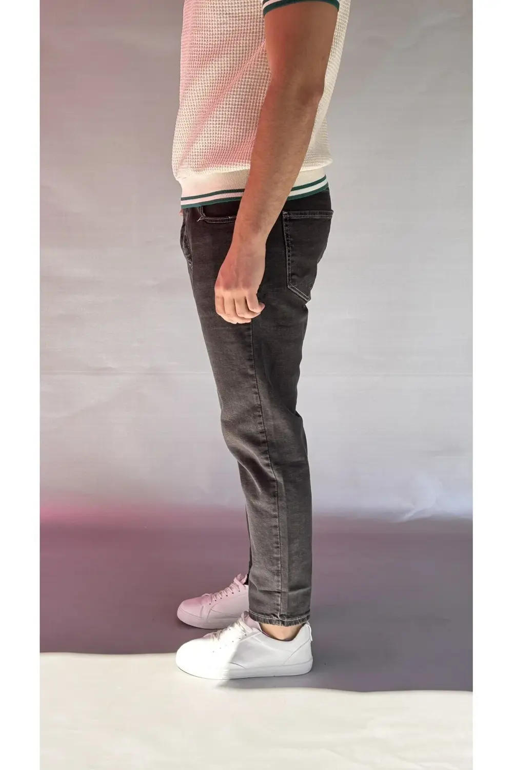 Likralı Koyu Kahve Boyfriend Pantolon