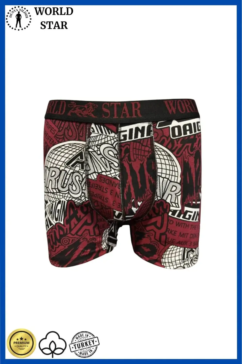 Likralı Pamuklu Renkli Erkek Boxer