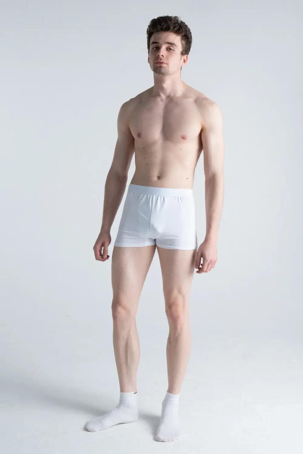 Likralı Pamuklu Ultra Rahat Beyaz Erkek Boxer