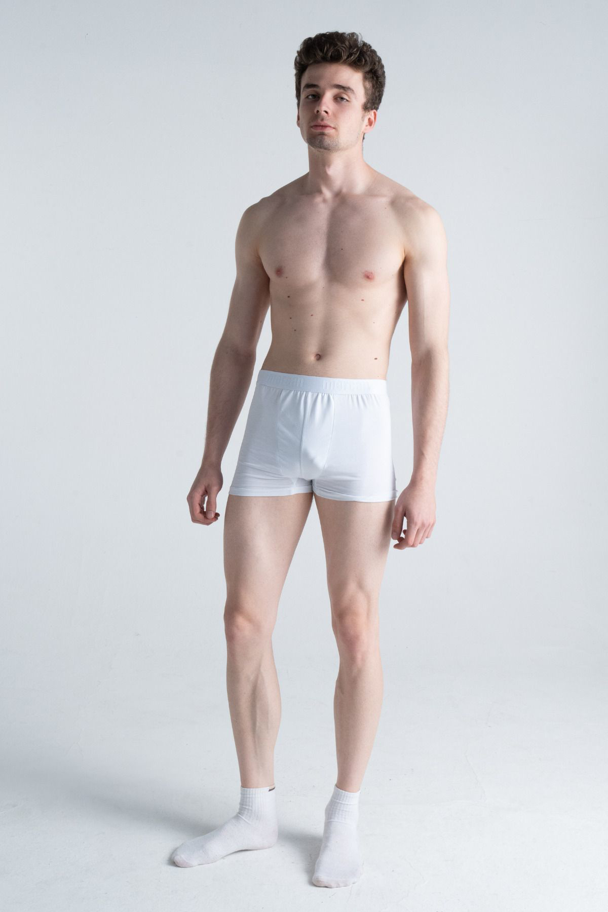 Mercan Likralı Pamuklu Ultra Rahat Beyaz Erkek Boxer