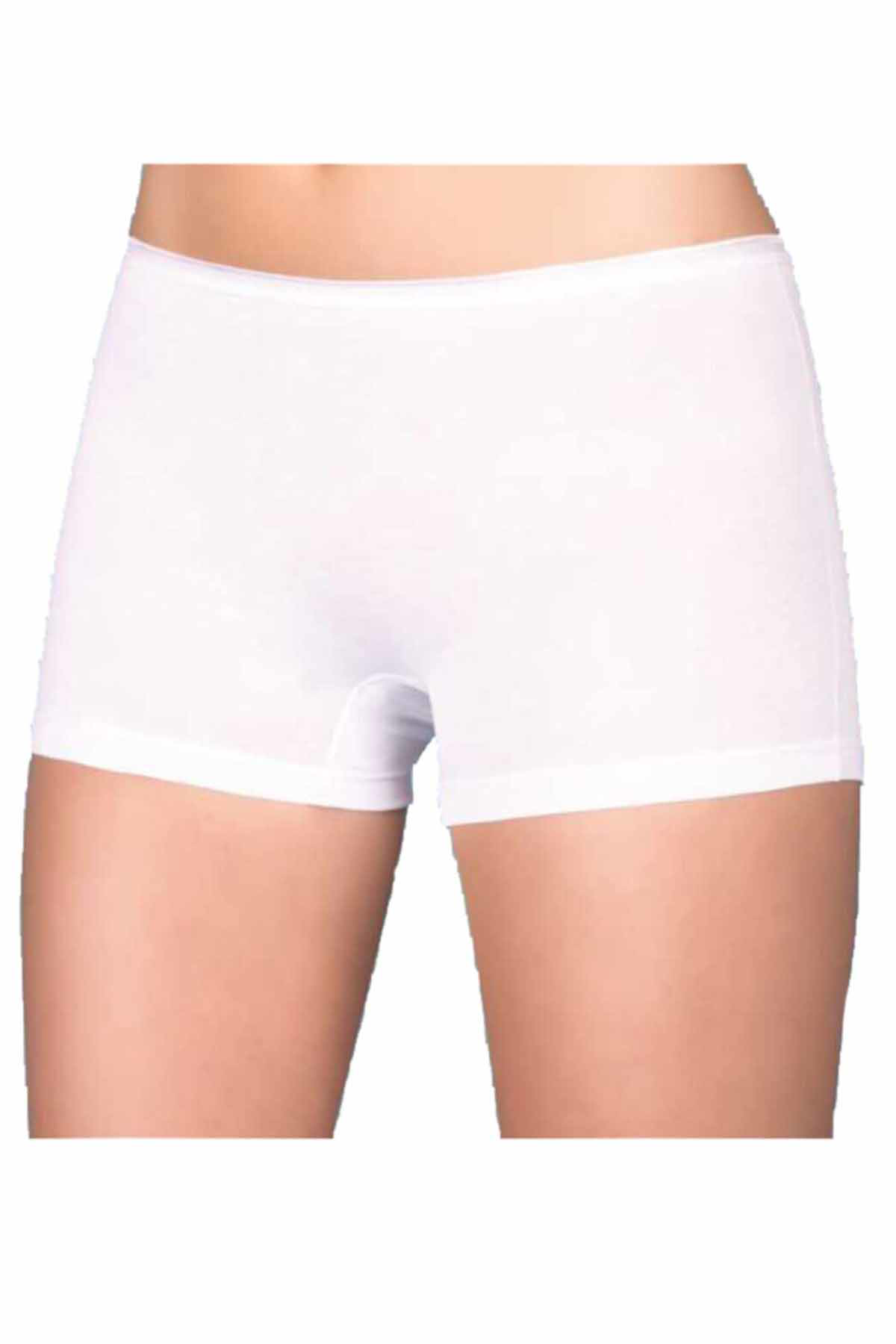 Just Cheap Store Likrali Süprem Bayan Boxer Short Beyaz 2100B