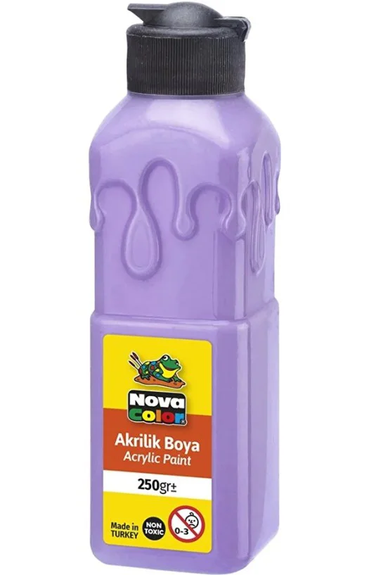 Lila Akrilik Boya 250 gr 1 Adet Su Bazlı Akrilik Boyası Hobi Sana