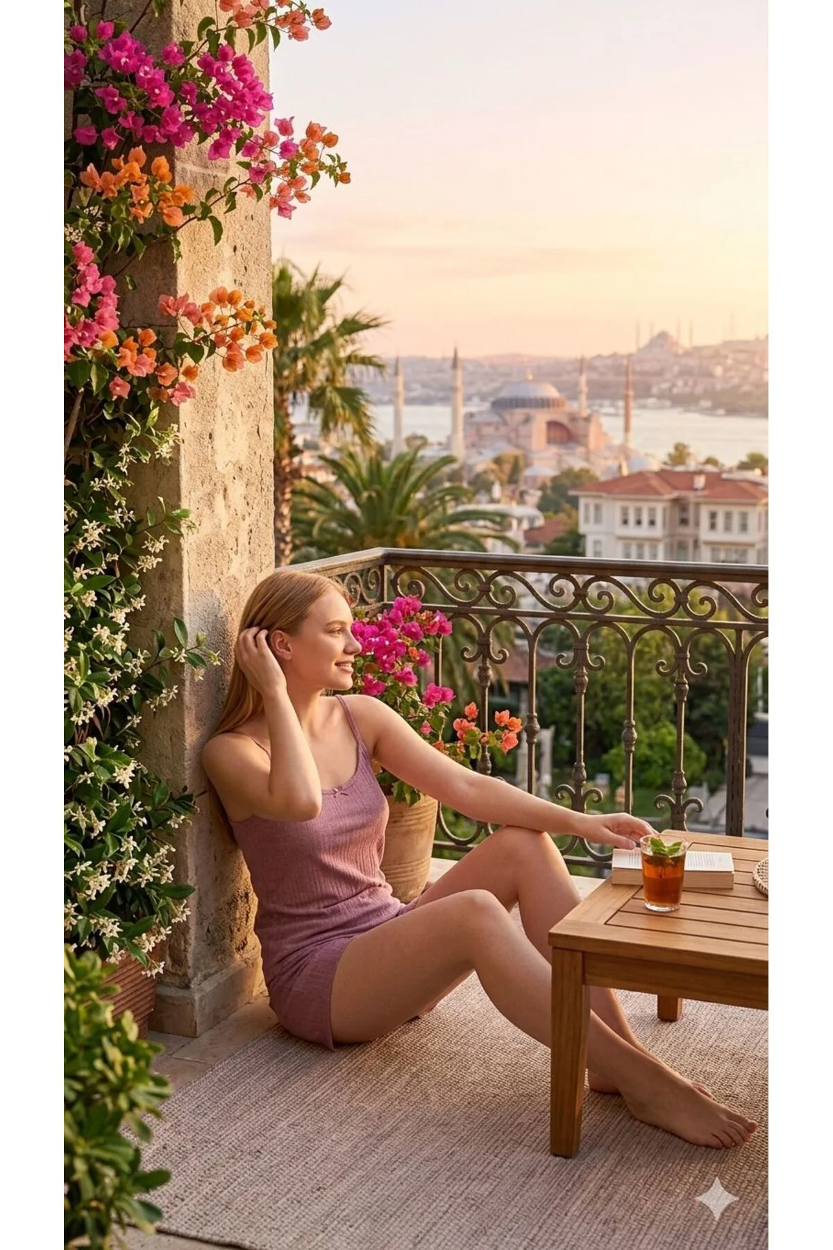 lila askılı şortlu pijama takımı