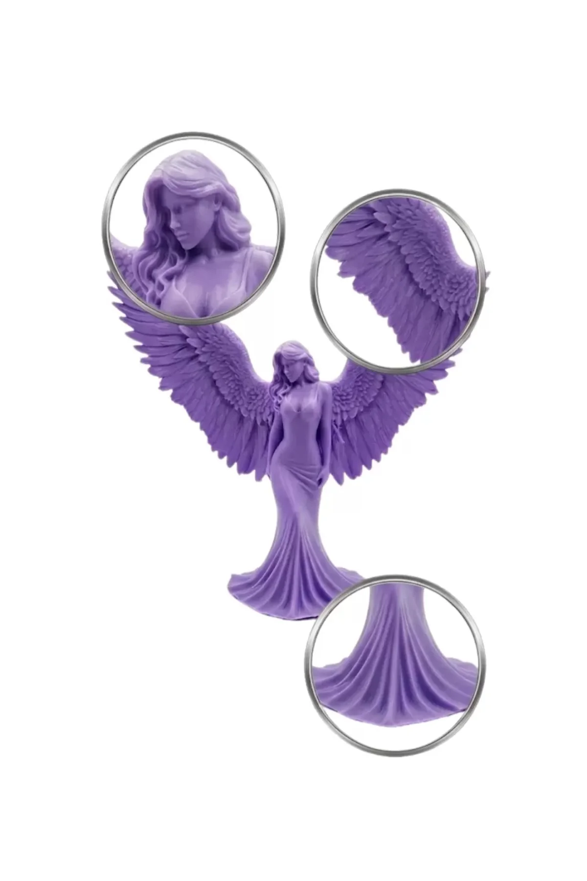 Lila Melek Biblo 3d Dekoratif Angel Figür Ev Aksesuarı