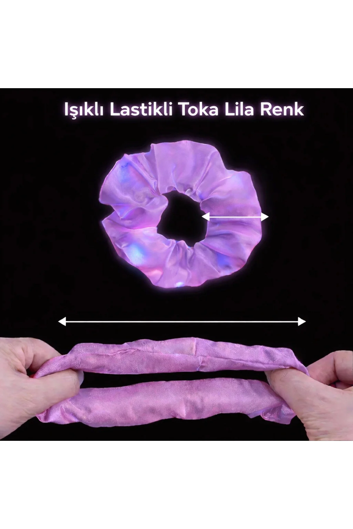 Lila Mor Renk Led Işıklı Lastikli Saç Tokası - 3 Modlu Festival & Lila Mor Renk Led Işıklı Lastikli Saç Tokası - 3 Modlu Festival &
