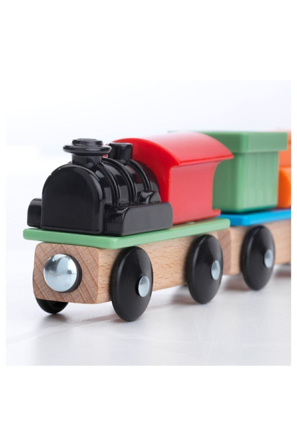 İkea Lıllabo Oyuncak Ahşap Tren Seti Çok Renkli