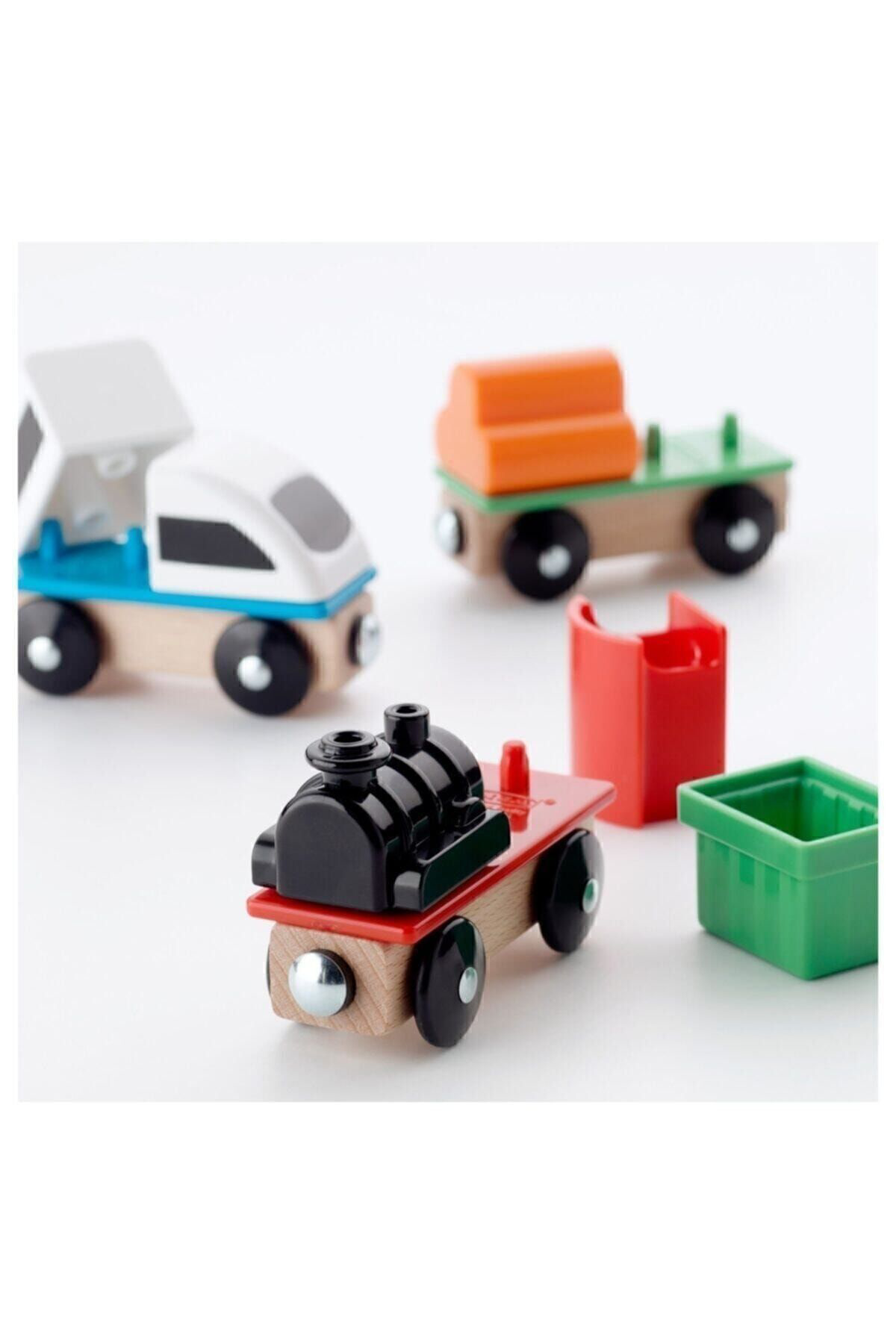 İkea Lıllabo Oyuncak Ahşap Tren Seti Çok Renkli