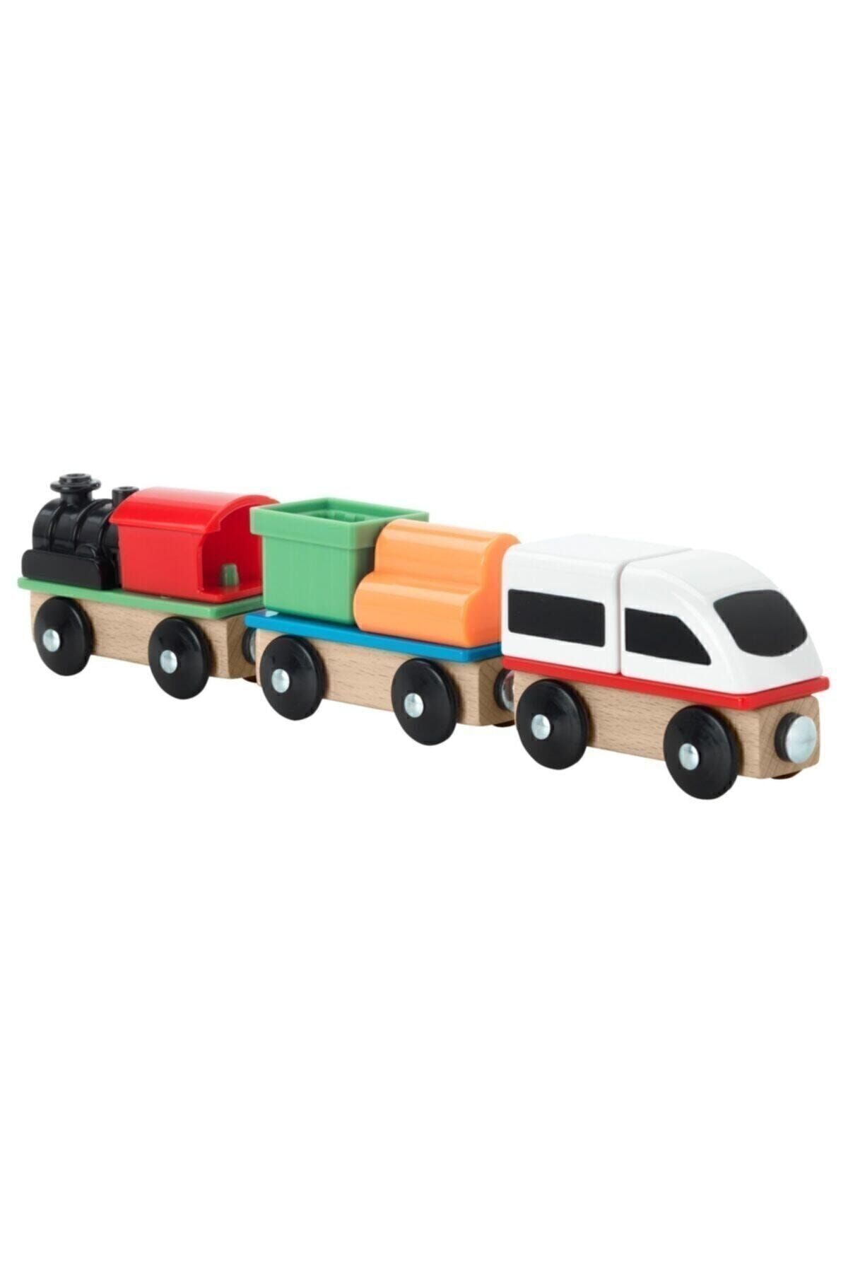 İkea Lıllabo Oyuncak Ahşap Tren Seti Çok Renkli