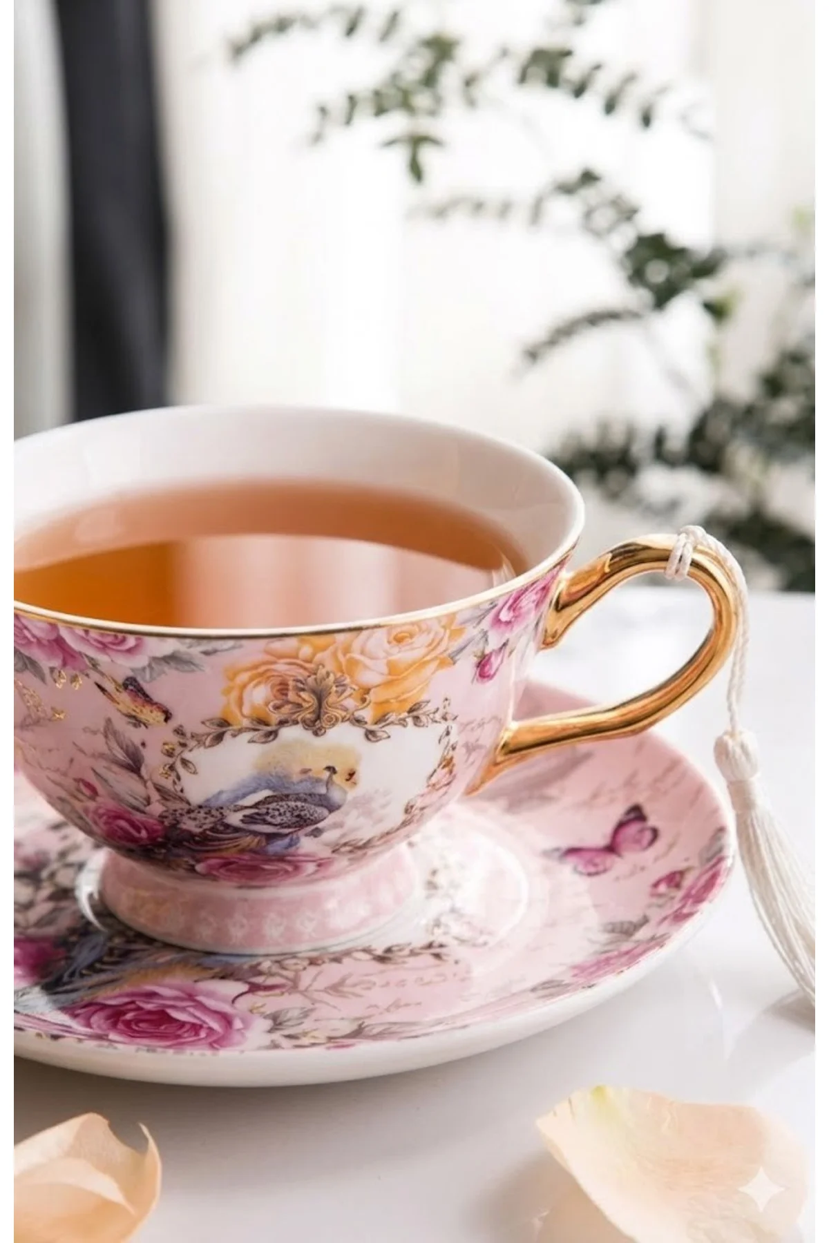 Lily Manor Alhambra Bone China İngiliz Pembe 2'li Çay Fincanı Set