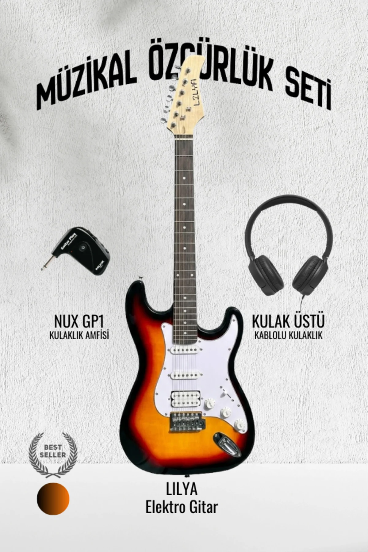 Lilya STR309 HSS Elektro Gitar – Kulaklık Amfi Seti (NUX GP-1 ve Lilya STR309 HSS Elektro Gitar – Kulaklık Amfi Seti (NUX GP-1 ve