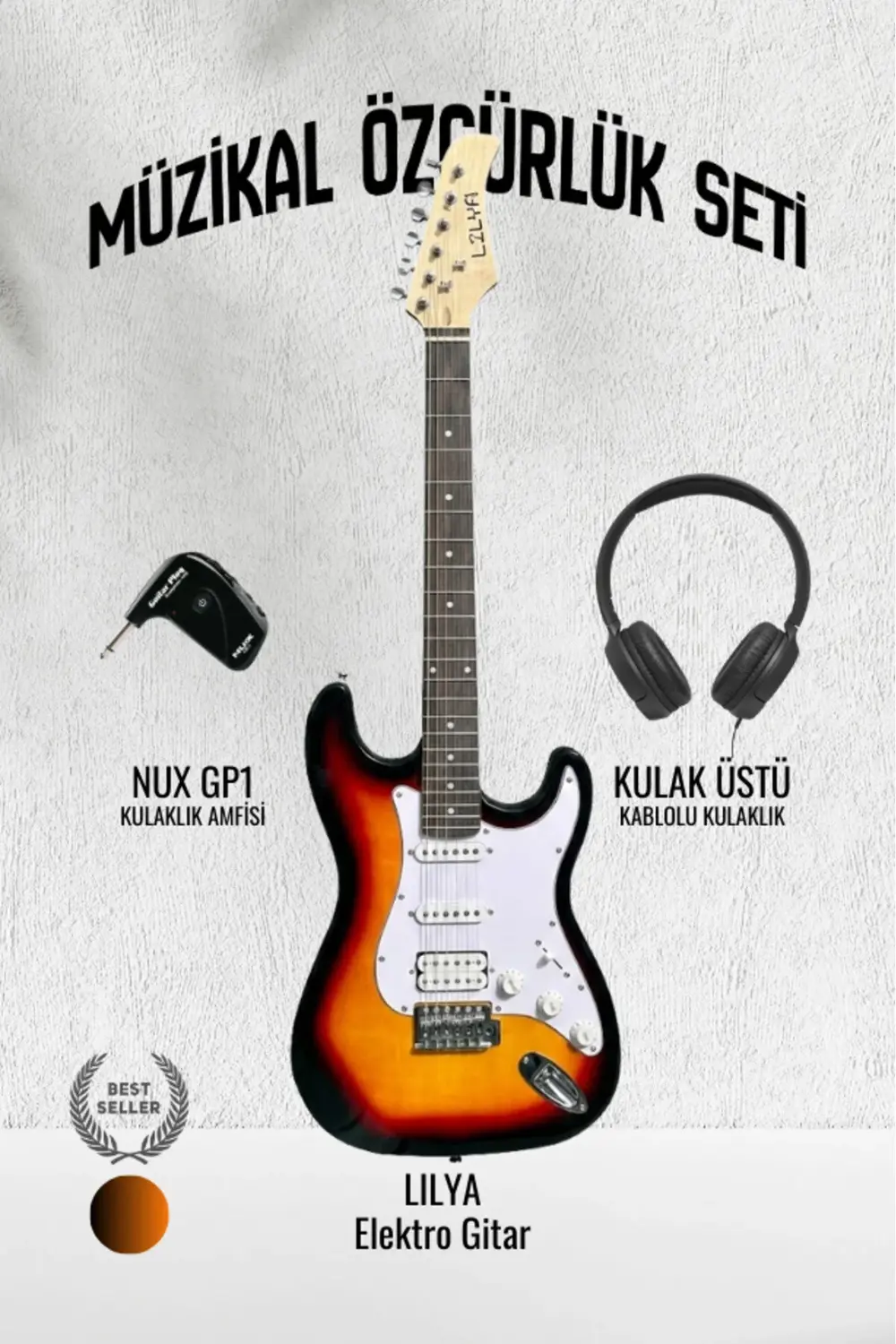 Lilya STR309 HSS Elektro Gitar – Kulaklık Amfi Seti (NUX GP-1 ve Lilya STR309 HSS Elektro Gitar – Kulaklık Amfi Seti (NUX GP-1 ve