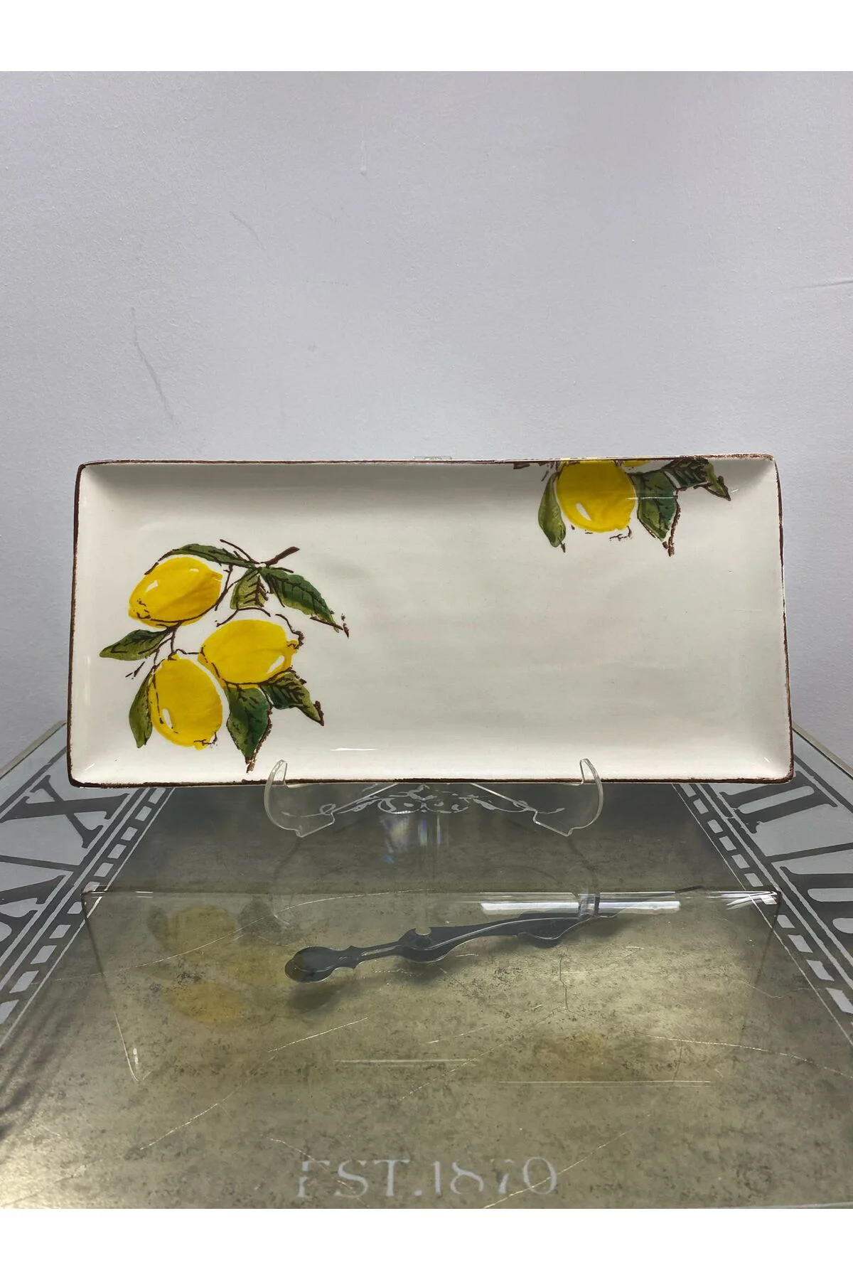 Limon Desenli Dikdörtgen Sunum Tabağı 35x15cm Limon Desenli Dikdörtgen Sunum Tabağı 35x15cm