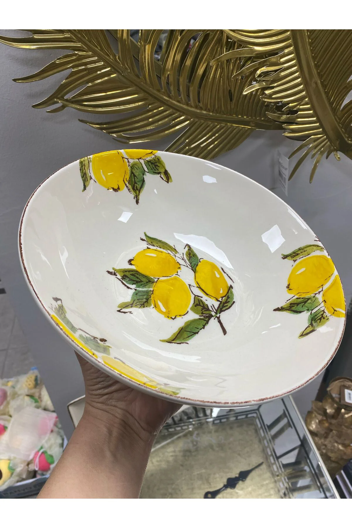 Limon Desenli Porselen Salata Kasesi 26 cm