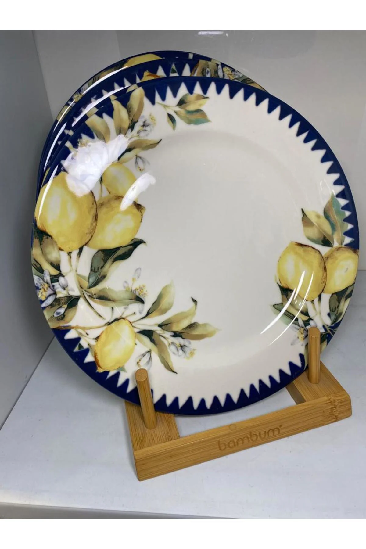 Limon Desenli Porselen Servis Tabağı 6Lı 26 cm
