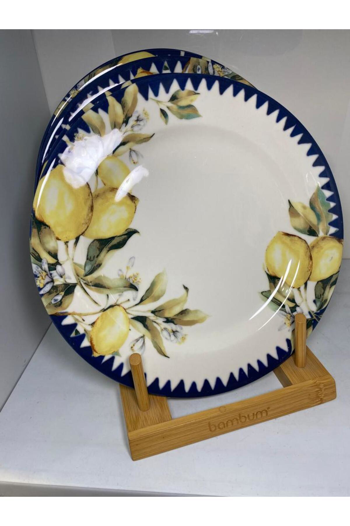 Limon Desenli Porselen Servis Tabağı 6Lı 26 cm