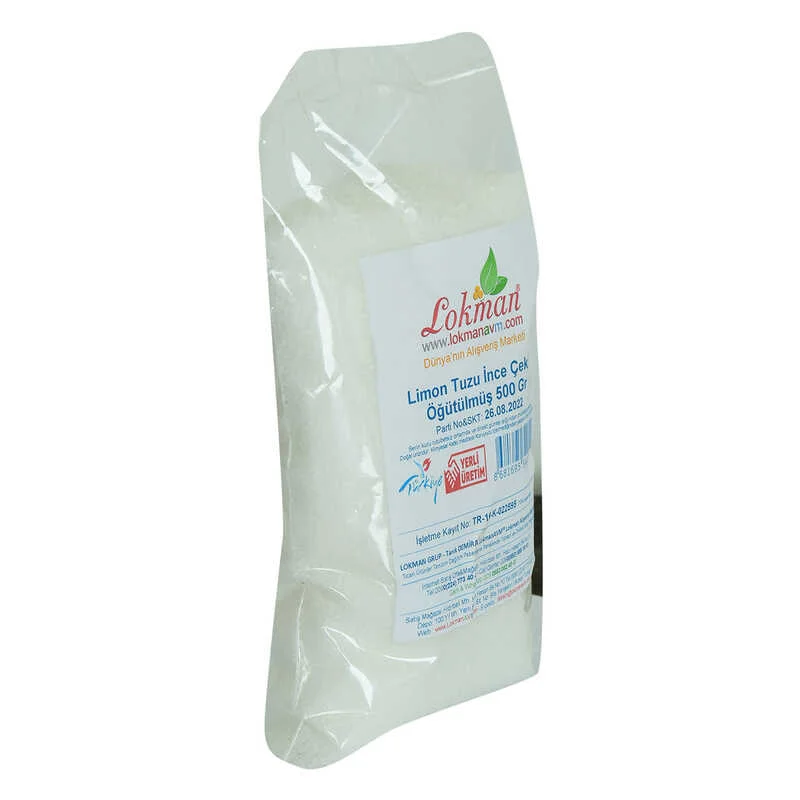 Limon Tuzu İnce Çekim Öğütülmüş 500 Gr Paket - Saf ve Aromalı