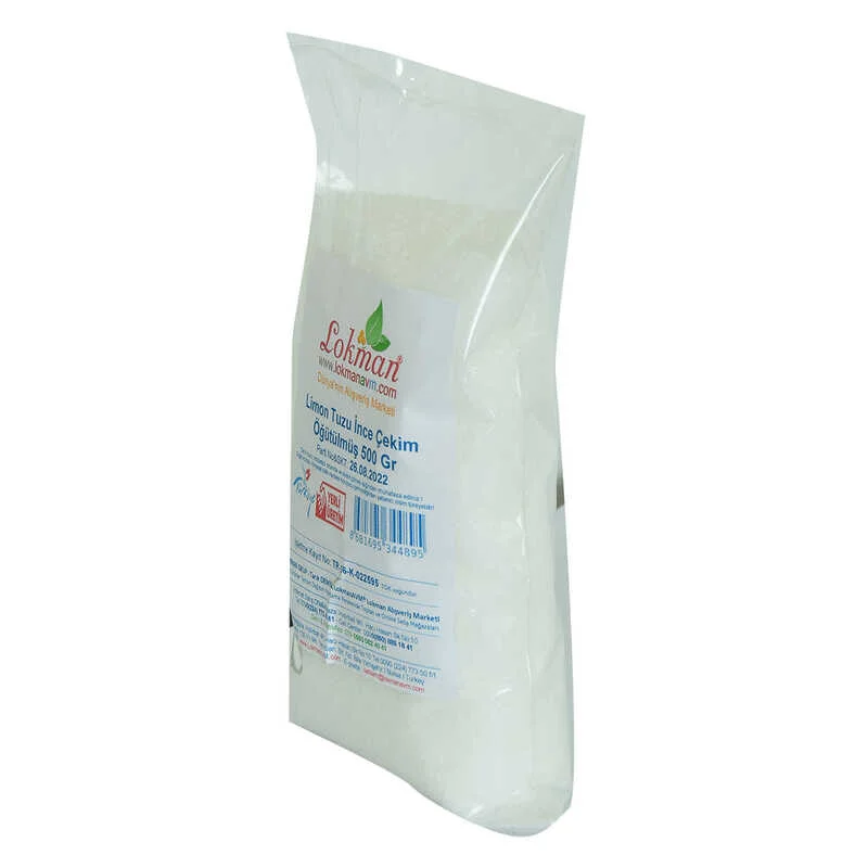 Limon Tuzu İnce Çekim Öğütülmüş 500 Gr Paket - Saf ve Aromalı
