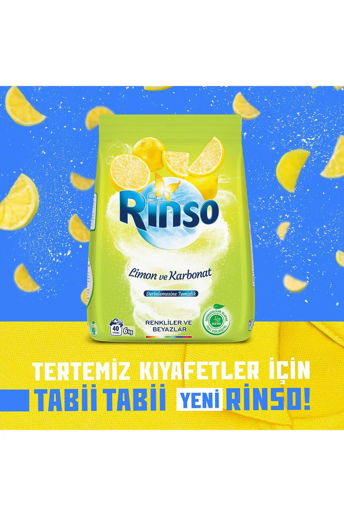 Limon ve Karbonat Renkliler ve Beyazlar İçin Toz Çamaşır Deterjan