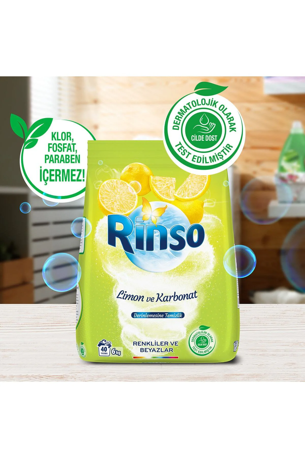 Limon ve Karbonat Renkliler ve Beyazlar İçin Toz Çamaşır Deterjan