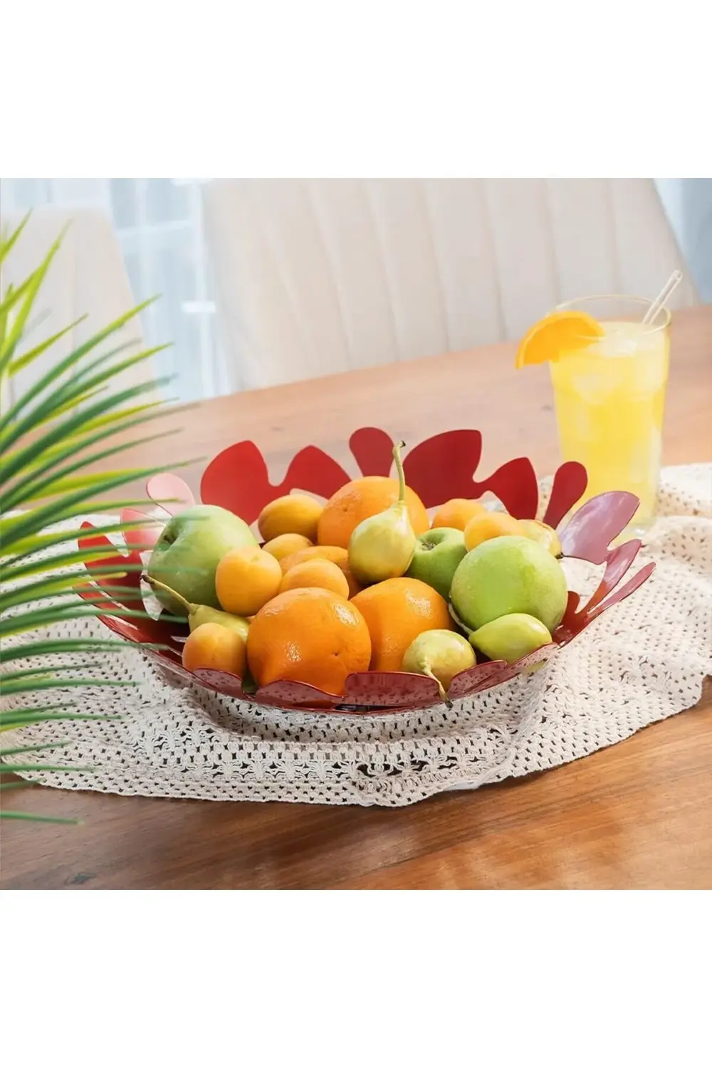 Lin Metal Daisy Dekoratif Tabak, Meyvelik 33 Cm Ln1246R 395519