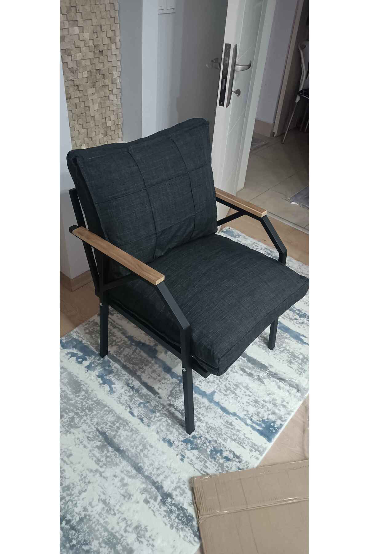 Linda 211 Antrasit Fermuarlı Bahçe Balkon Takımı, Cafe, Salon - M