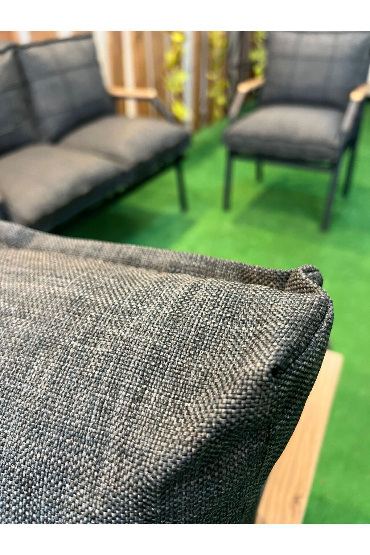 Linda 211 Antrasit Fermuarlı Bahçe Balkon Takımı, Cafe, Salon - M