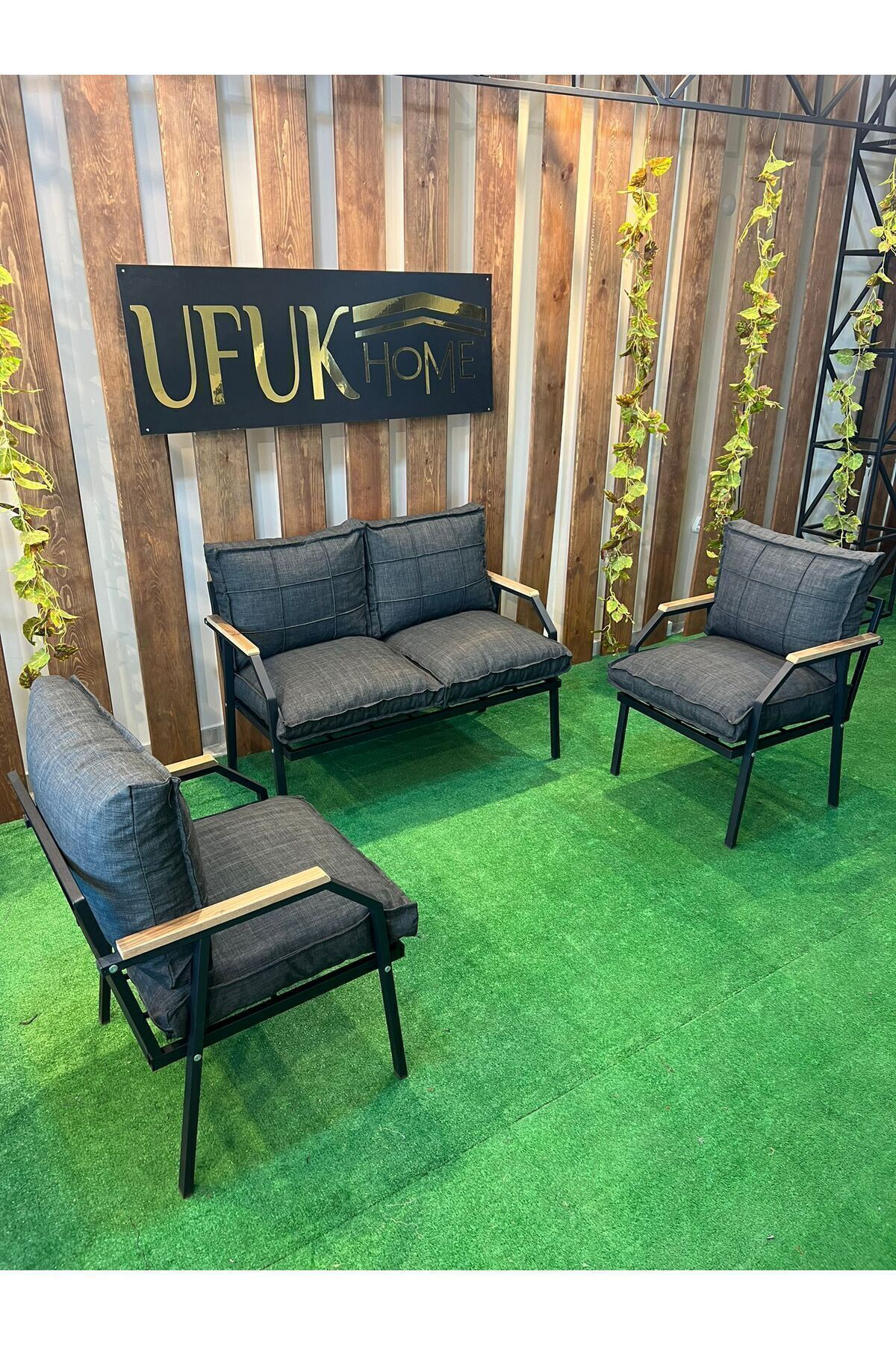 Linda 211 Antrasit Fermuarlı Bahçe Balkon Takımı, Cafe, Salon - M