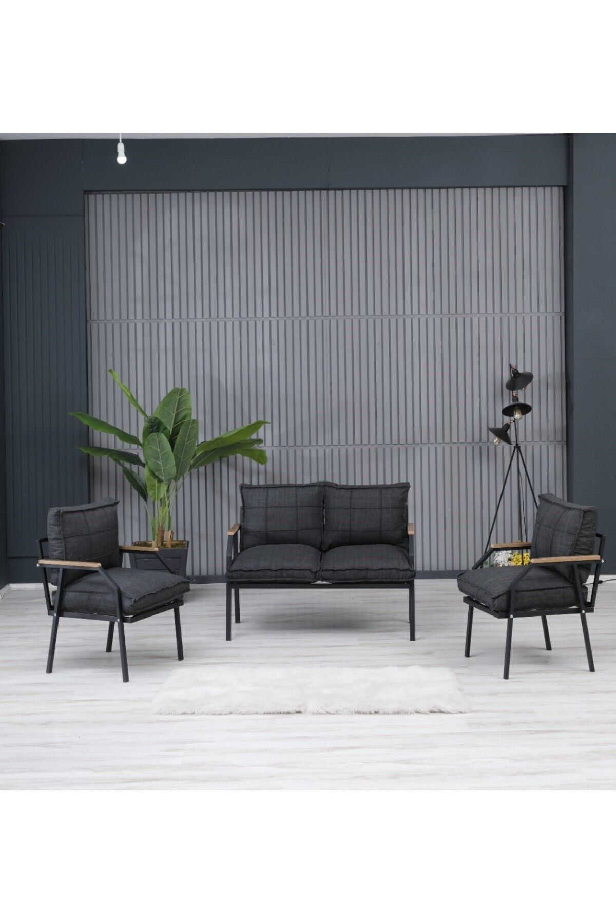 Linda 2+1+1 Bahçe Balkon Takımı, Balkon Mobilyası, Teras Takımı, 