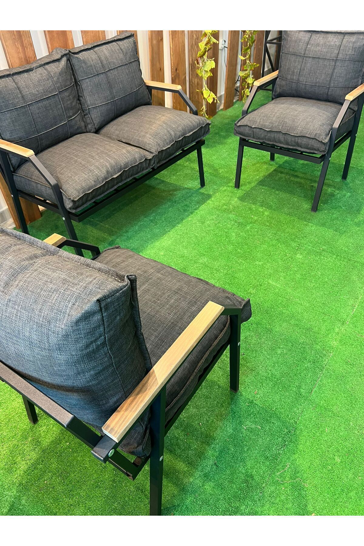 Linda 2+1+1 Bahçe Balkon Takımı, Balkon Mobilyası, Teras Takımı, 