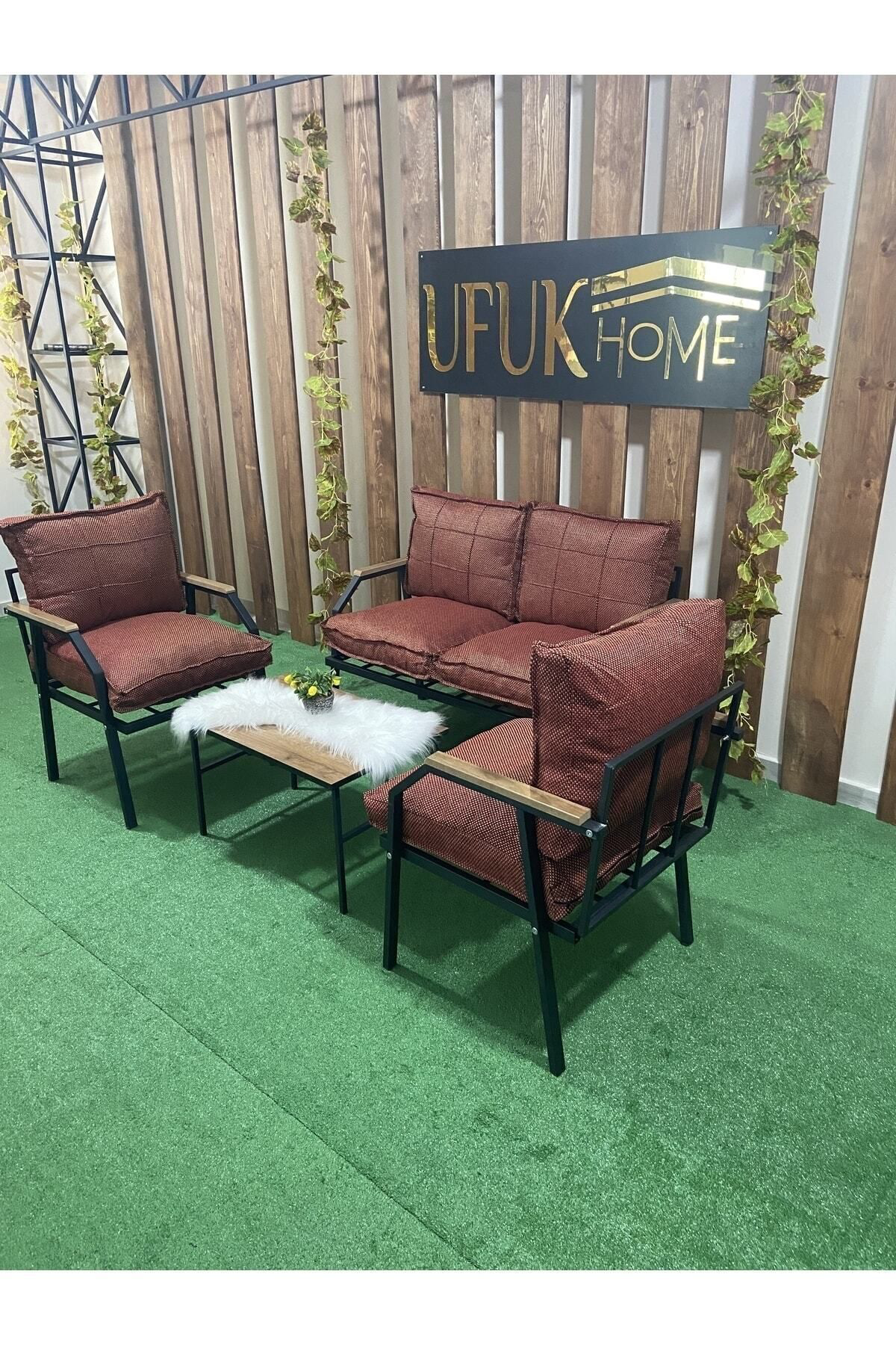 Linda 211 Sehpalı Bahçe Takımı, Balkon,cafe,salon-metal Kanepe Ko