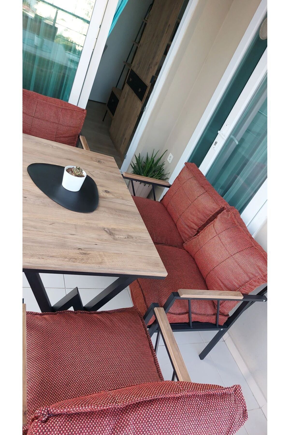 Linda 211 Sehpalı Bahçe Takımı, Balkon,cafe,salon-metal Kanepe Ko