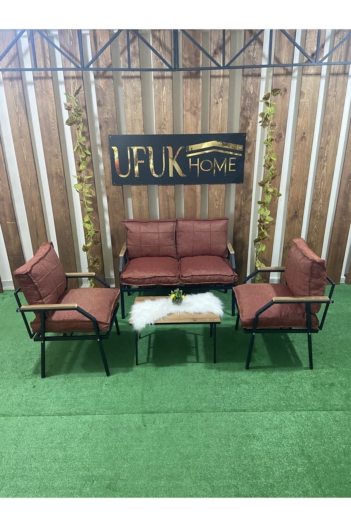 Linda 211 Sehpalı Bahçe Takımı, Balkon,cafe,salon-metal Kanepe Ko