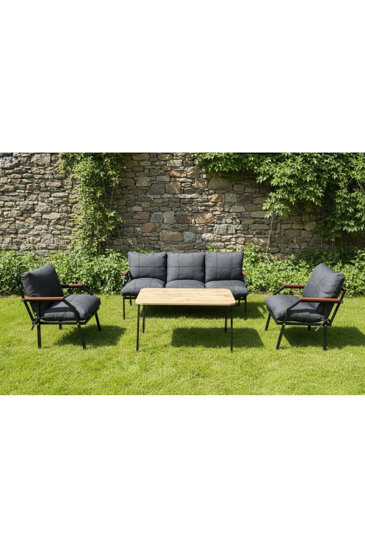 Linda 311 Masalı Krem Fermuarlı Bahçe Balkon Takımı, Cafe, Salon 