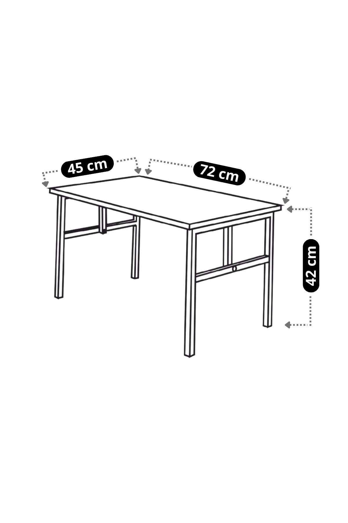 Linda Bahçe Mobilyası Sehpası Bahçe Takımı Sehpası Metal Balkon T