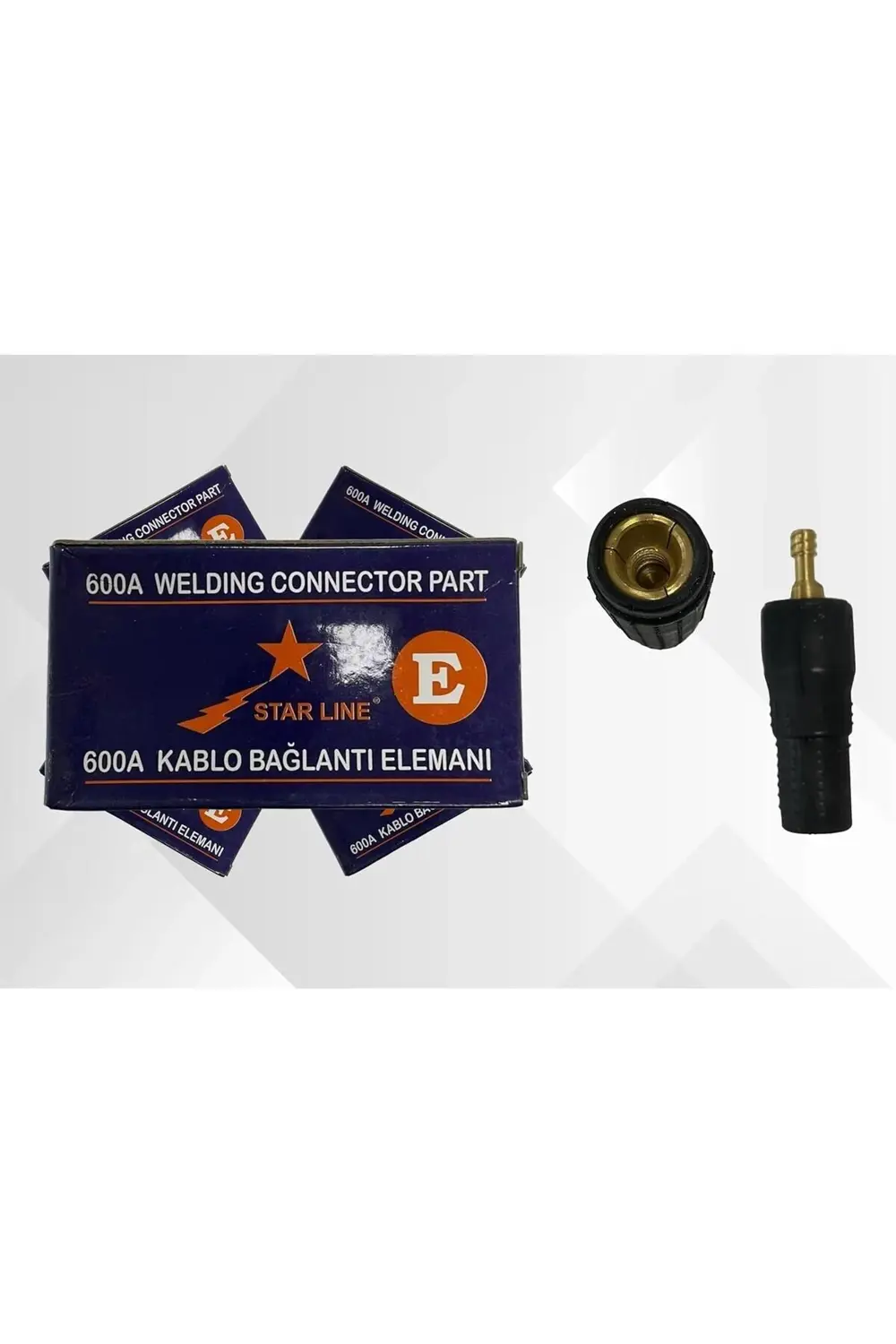 LINE 600A Kaynak Kablosu Bağlantı Elemanı, Pirinç Uçlu, Siyah max