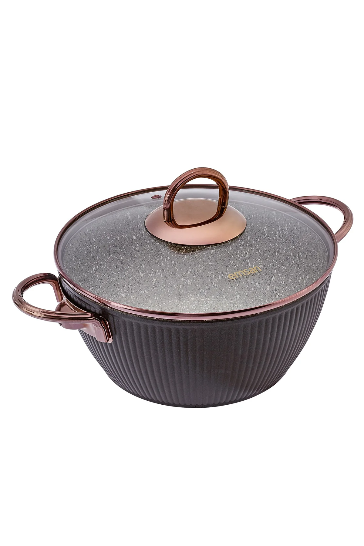 Line 7 Parça Granit Tencere Seti Yeni Siyah Rose