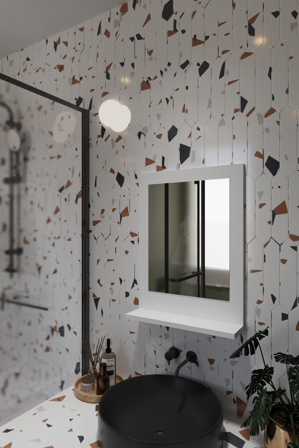 Linea Banyo Aynası 45x60 Raflı Ayna