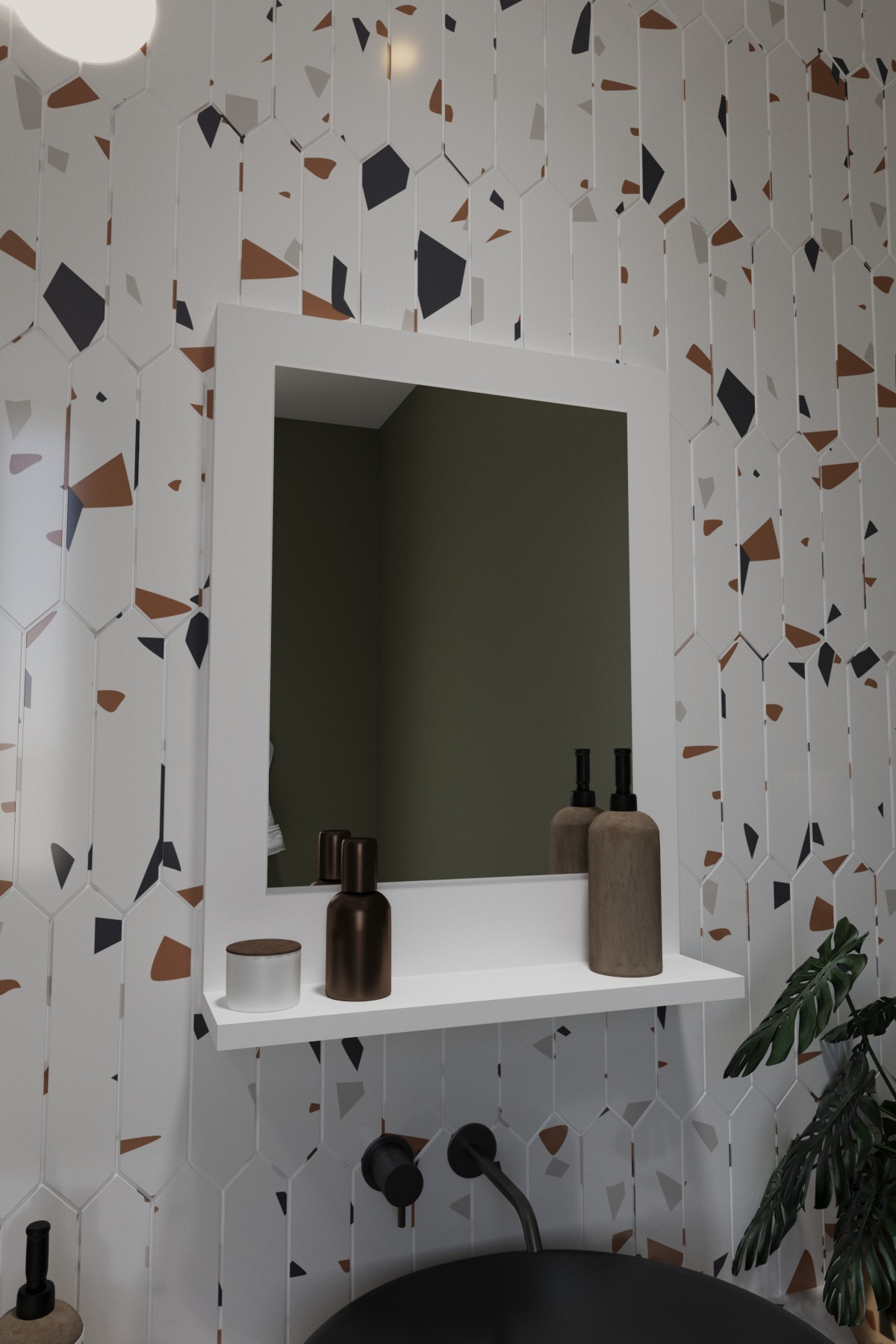 Linea Banyo Aynası 45x60 Raflı Ayna