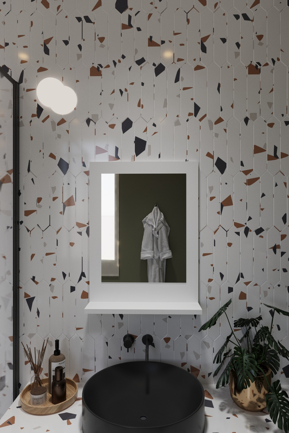 Linea Banyo Aynası 45x60 Raflı Ayna